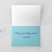 冬の白と青の曇りランタン カード (内部)