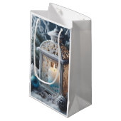 冬の白と青の曇りランタン スモールペーパーバッグ (正面アングル)