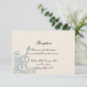 冬の白と青の結婚披露宴 招待状 (スタンド正面)