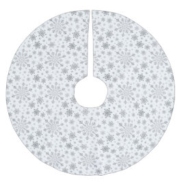 冬の白にかわいらし銀色のクリスマススノーフレーク ブラッシュドポリエステルツリースカート