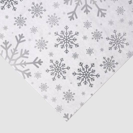 冬の白にかわいらし銀色のクリスマススノーフレーク 薄葉紙 (詳細)