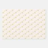 冬の白に可愛いオレンジと星 ラッピングペーパーシート (正面2)