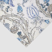 冬の白のきらびやかで青い花柄 薄葉紙 (詳細)