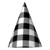 冬の白バッファロープレイドパーティー帽子 パーティーハット (正面)