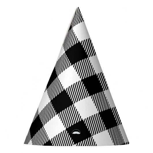 冬の白バッファロープレイドパーティー帽子 パーティーハット (左)