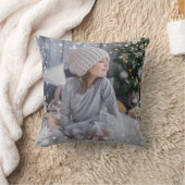 冬の白モダン雪片写真枕 クッション (ブランケット)