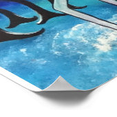 冬の白祝トナカイのポスター ポスター (角)