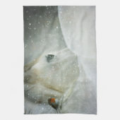 冬の白馬鳥写真 キッチンタオル (縦)