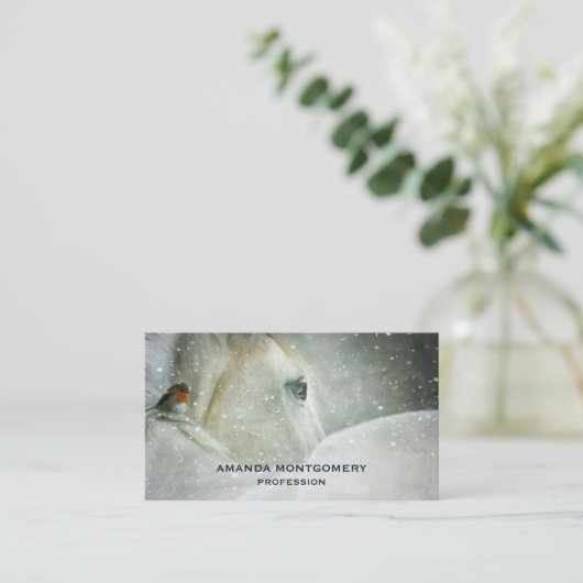 冬の白馬鳥写真 名刺 (スタンド正面)