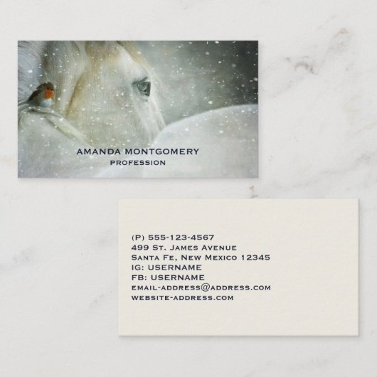 冬の白馬鳥写真 名刺 (正面/裏面)