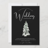 冬の白黒松結婚の木 招待状 (正面)