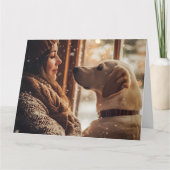 冬の瞬間とラブラドール カード (正面)