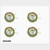 冬の知恵の休日のステッカーへ/から 長方形シール (シート)