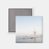 冬の磁石の雪の風車 マグネット (正面/裏面)