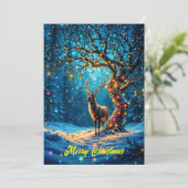 冬の祭典 かわいい鹿のクリスマス フォレスト 招待状 (スタンド正面)