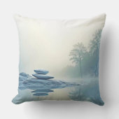 冬の禅:霧の湖のバランス クッション (正面)