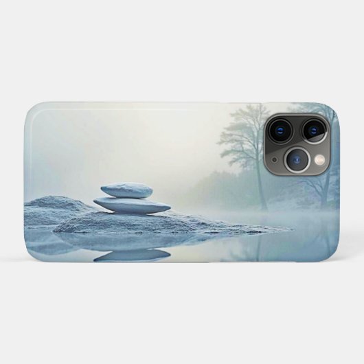 冬の禅:霧の湖のバランス Case-Mate iPhoneケース (裏面(横))