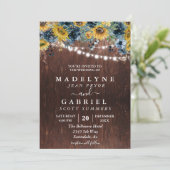 冬の秋のひまわり結婚のフローラ素朴 招待状 (スタンド正面)