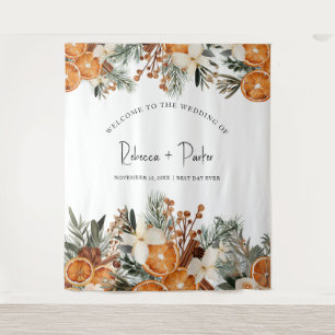 冬の秋の結婚式背景フォトブース タペストリー