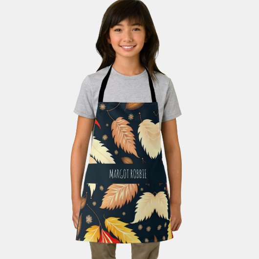 冬の秋の葉レトロ茶色 エプロン (インサイチュ)