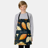 冬の秋の離れオレンジ色のグラデーション エプロン (着用した状態)