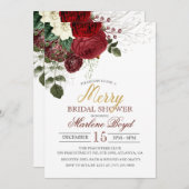 冬の秋ホリデーブライダルシャワー招待 招待状 (正面/裏面)