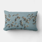 冬の空で砂鳥が飛ぶ ランバークッション (正面)