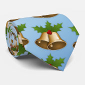 冬の空とクリスマスベルのネクタイに雪が降る ネクタイ (ロール)