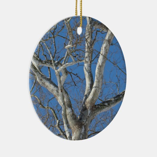 冬の空のアイテムに対するシカモアの木 セラミックオーナメント (右)