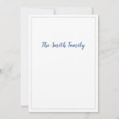 冬の空の青い白い雪クリスマスパイン 招待状 (裏面)