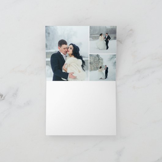 冬の空想 |パーソナライズされた結婚さん サンキューカード (内部)