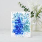 冬の空白のウッドランド水彩画 シーズンポストカード (スタンド正面)