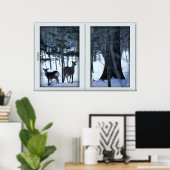 冬の窓にビューポスターを飾った2人のデール ポスター (ホームオフィス)