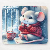 冬の窓のクリスマスマウス マウスパッド (正面)