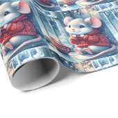 冬の窓のクリスマスマウス ラッピングペーパー (ロールコーナー)