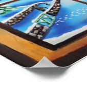 冬の窓の壁の絵画壁画 ポスター (角)