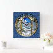 冬の窓の壁時計 スクエア壁時計 (ホーム)