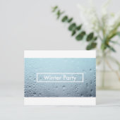 冬の窓パーティの招待状 インビテーションポストカード (スタンド正面)