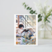 冬の窓辺で、ジェシー・ウィルコック・スミス ポストカード (スタンド正面)