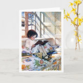 『冬の窓』 カード (黄色い花)