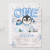 冬の第1期バースデーブルースノーフレーク 招待状 (正面)