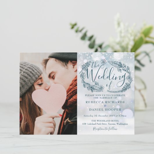 冬の紅葉の写真を撮結婚る 招待状 (スタンド正面)