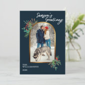 冬の紅葉カスタムフォトシーズンのご挨拶 シーズンカード (スタンド正面)