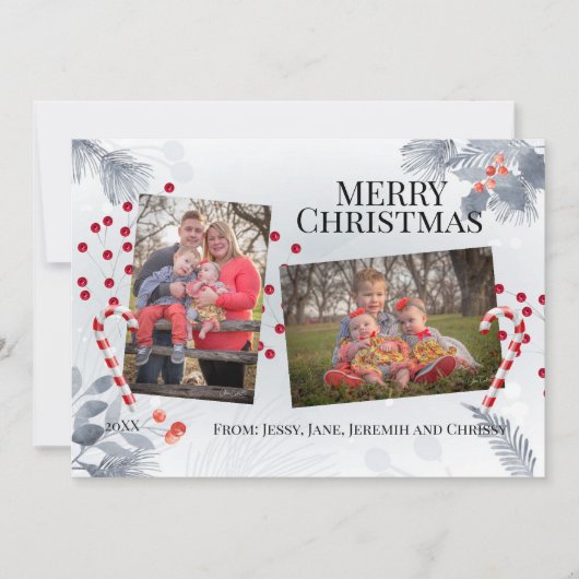 冬の紅葉クリスマスフォトカード シーズンカード (正面)