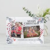 冬の紅葉クリスマスフォトカード シーズンカード (スタンド正面)