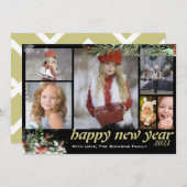 冬の紅葉ハッピーニューイヤー家族6枚 シーズンカード (正面/裏面)