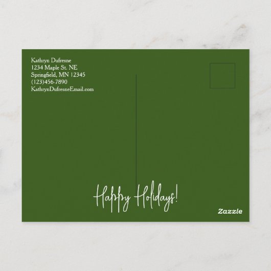 冬の紅葉ビジネスとフォトホリデー ポストカード (裏面)