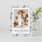 冬の紅葉フレーム写真メリークリスマスカード シーズンカード (スタンド正面)