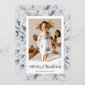 冬の紅葉フレーム写真メリークリスマスカード シーズンカード (正面/裏面)