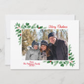 冬の紅葉メリークリスマスフォト カード (正面)